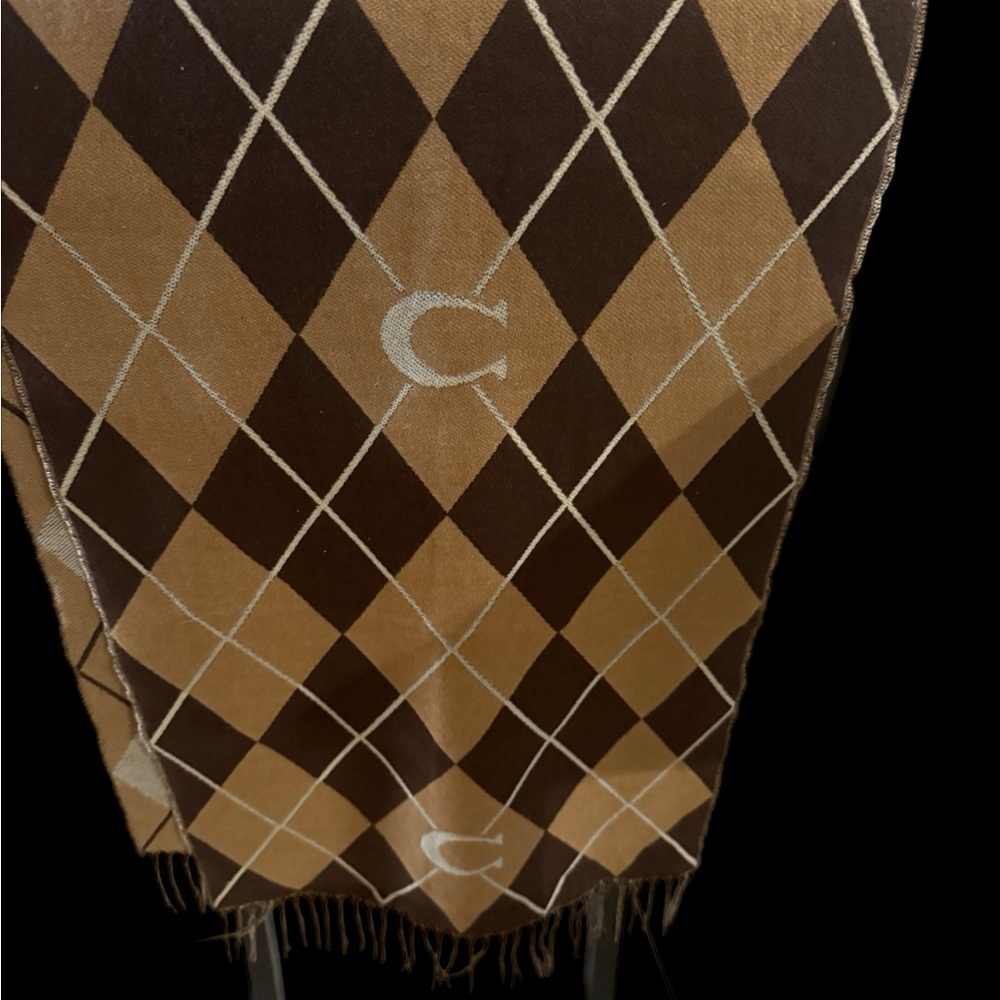 Brown and Tan Argyle Scarf